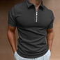 Summer Men's Solid Color Polo Shirt Zipper